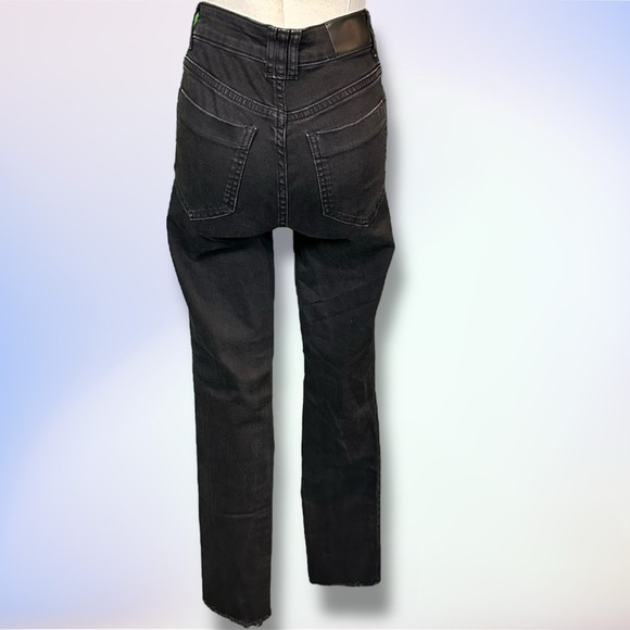 Anine Bing Black Distressed Knee Raw Hem High-Rise Skinny Jeans Size 24 - Picture 8 of 16